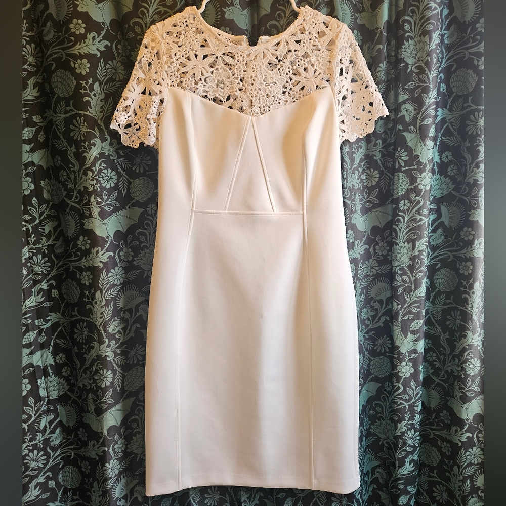Calvin Klein Cream Lace Dress Size 12